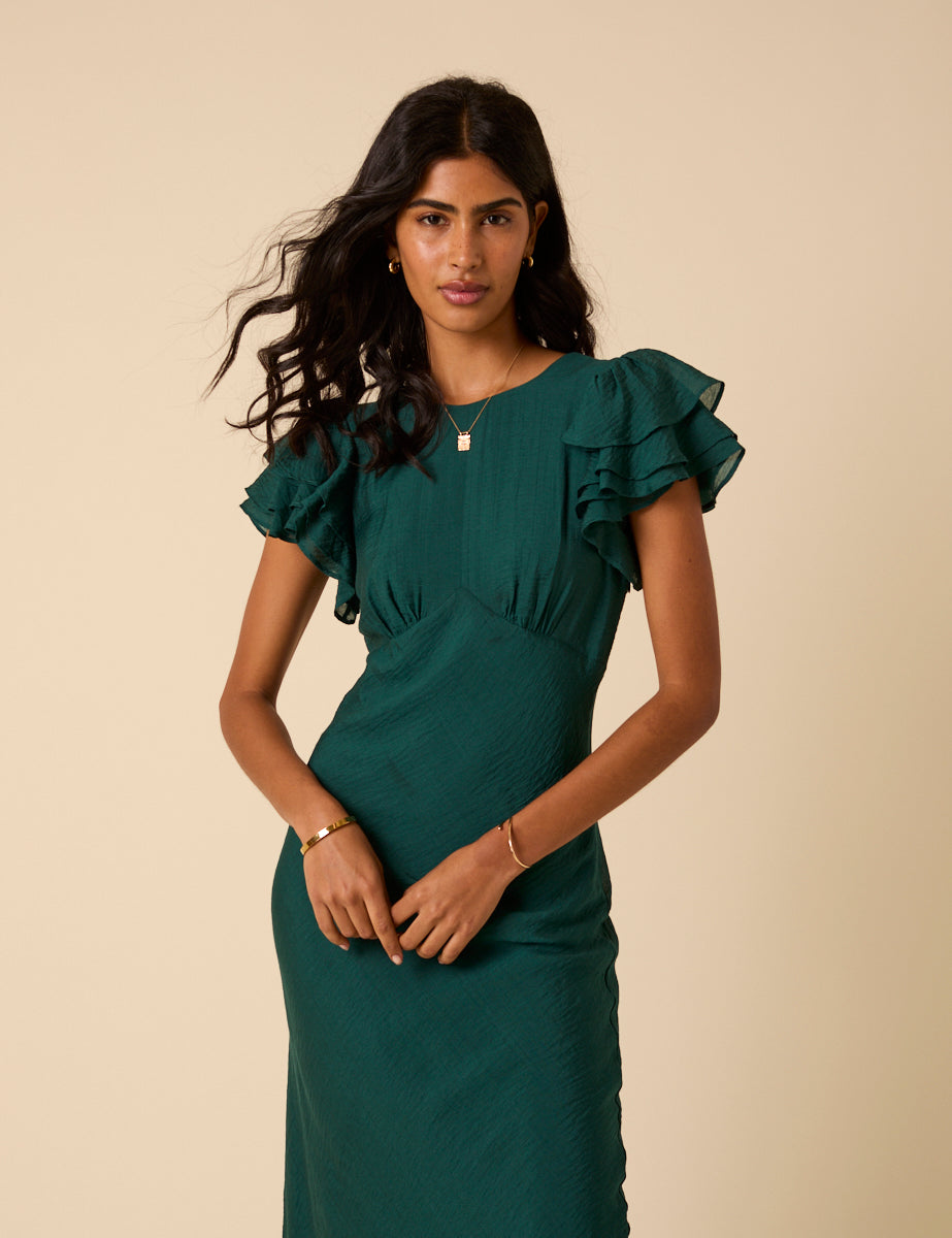 green emerald velvet dress ELOISE- Dress (Sage green)  mynomad