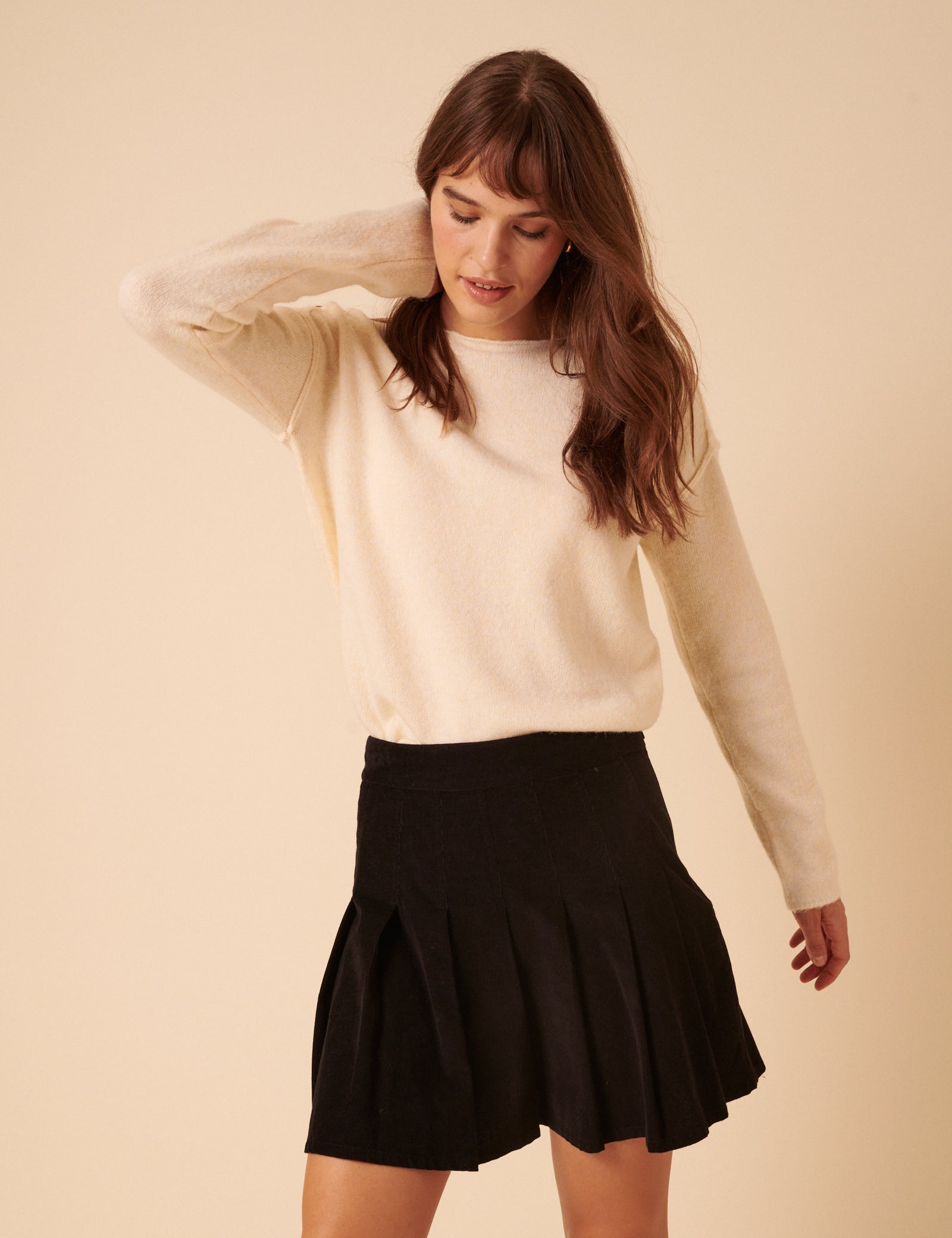 Black Knitted Mini Skirt
